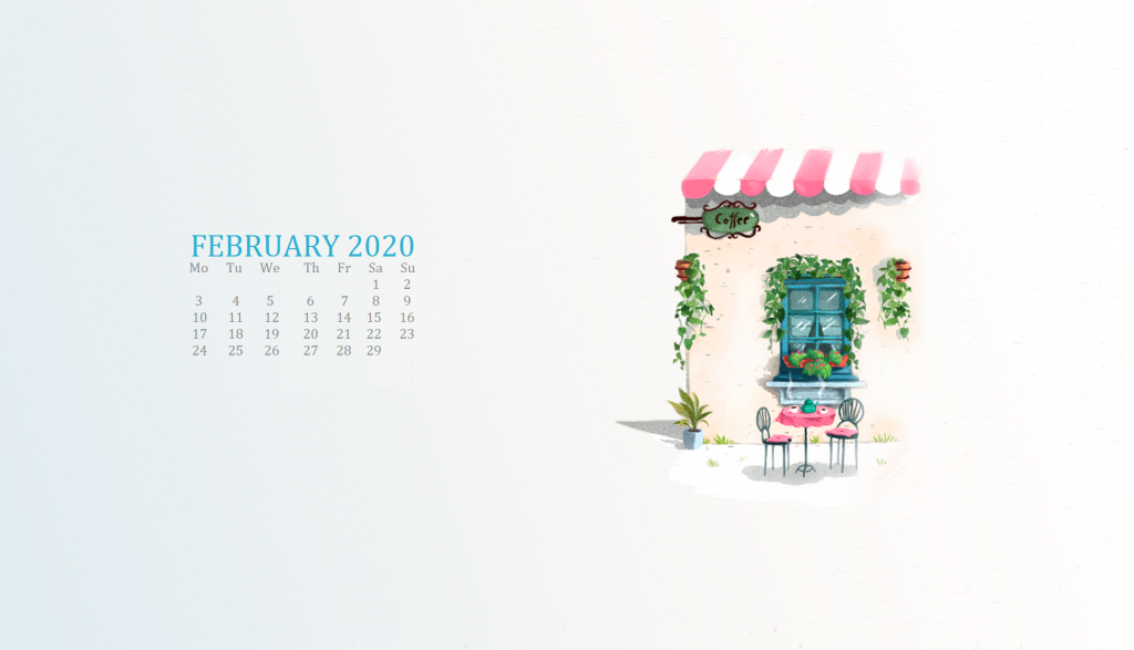 February 2020 Desktop Background Calendar