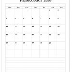 February 2020 Office Wall Calendar