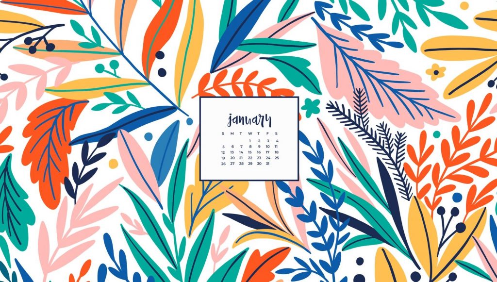 Floral January 2020 Calendar Wallpaper