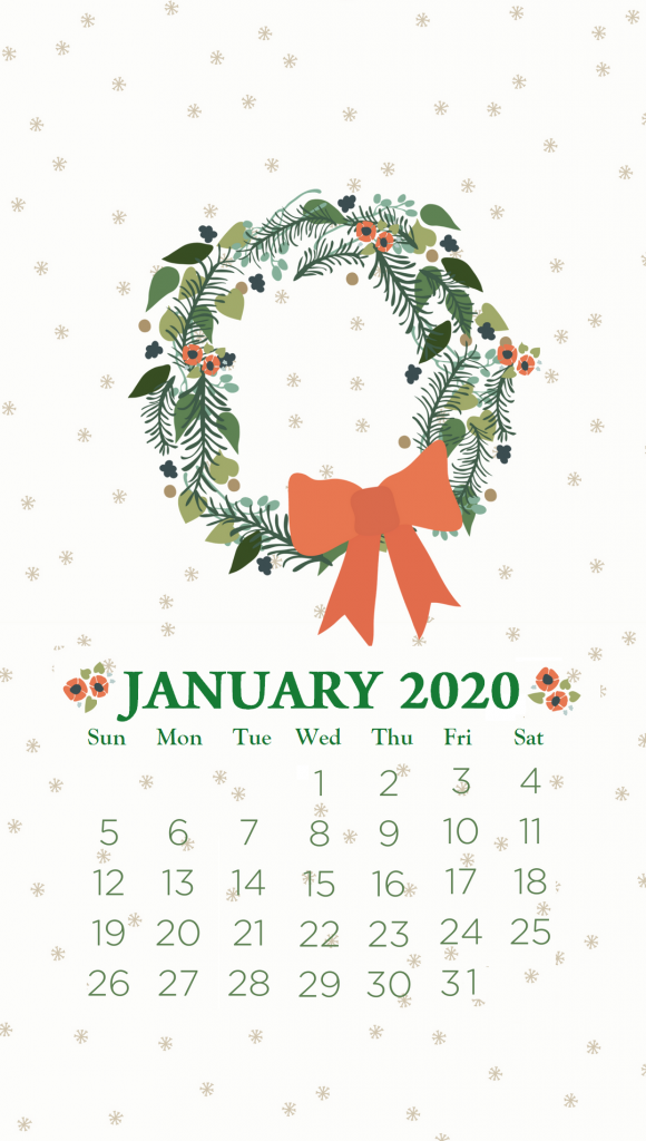 Floral January 2020 iPhone Background