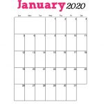 January 2020 Wall Monthly Planner