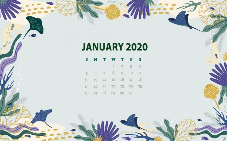 January 2020 HD Calendar Wallpaper