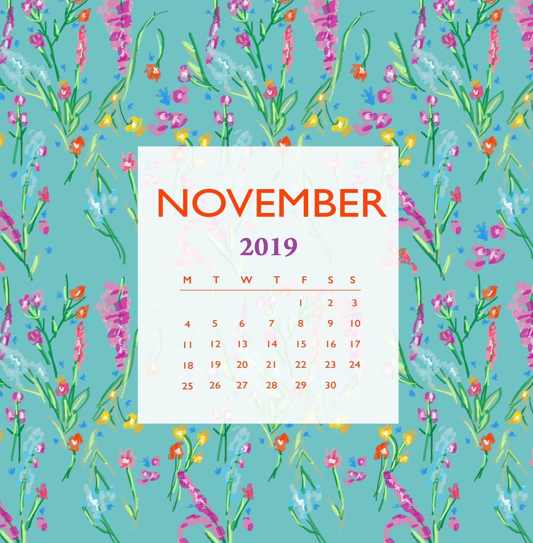November 2019 Floral Calendar