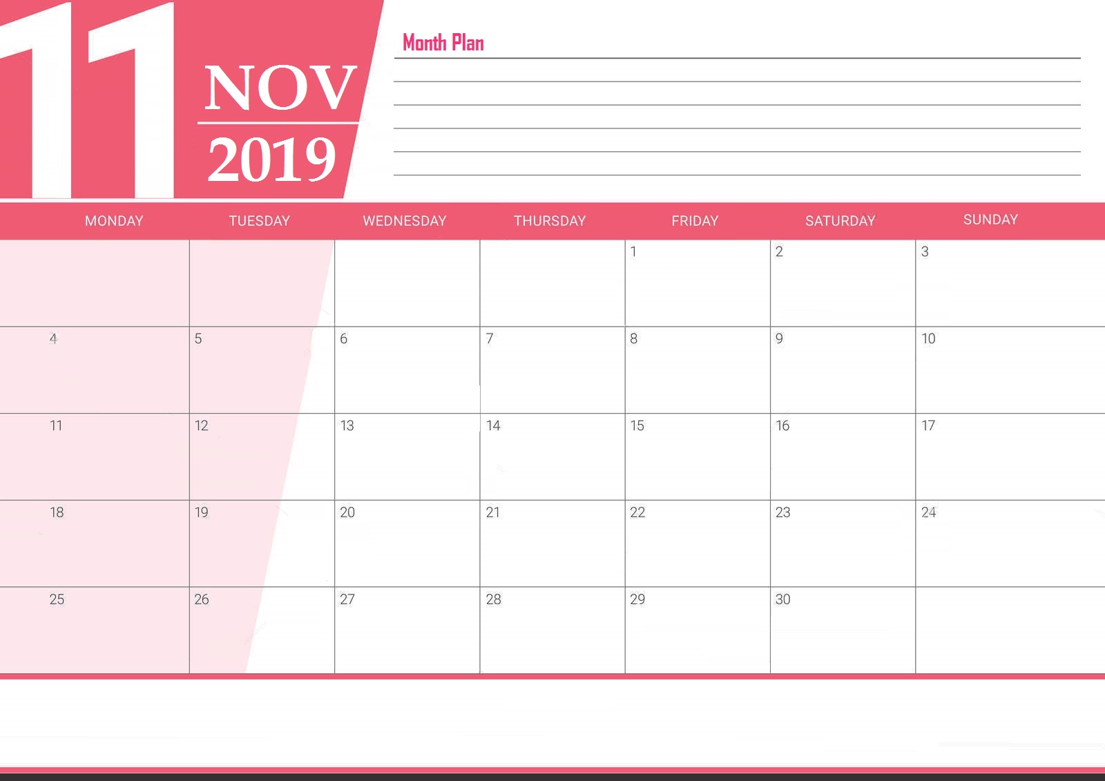 November 2019 Monthly Planner