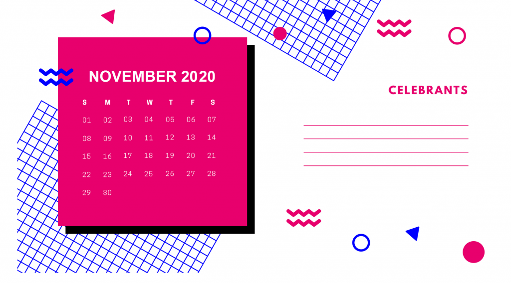 November 2020 Desk Calendar