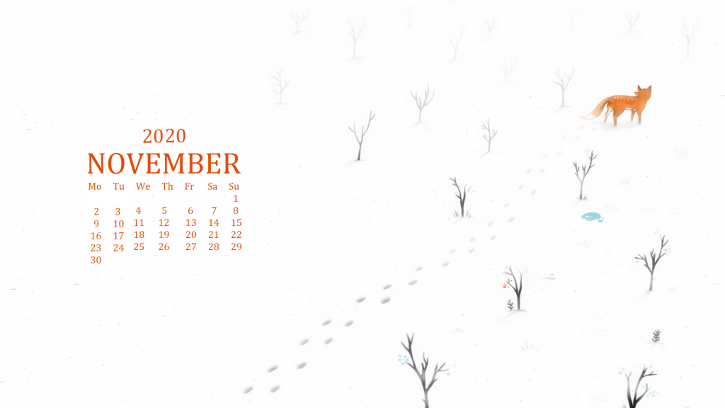 November 2020 Desktop Background Calendar
