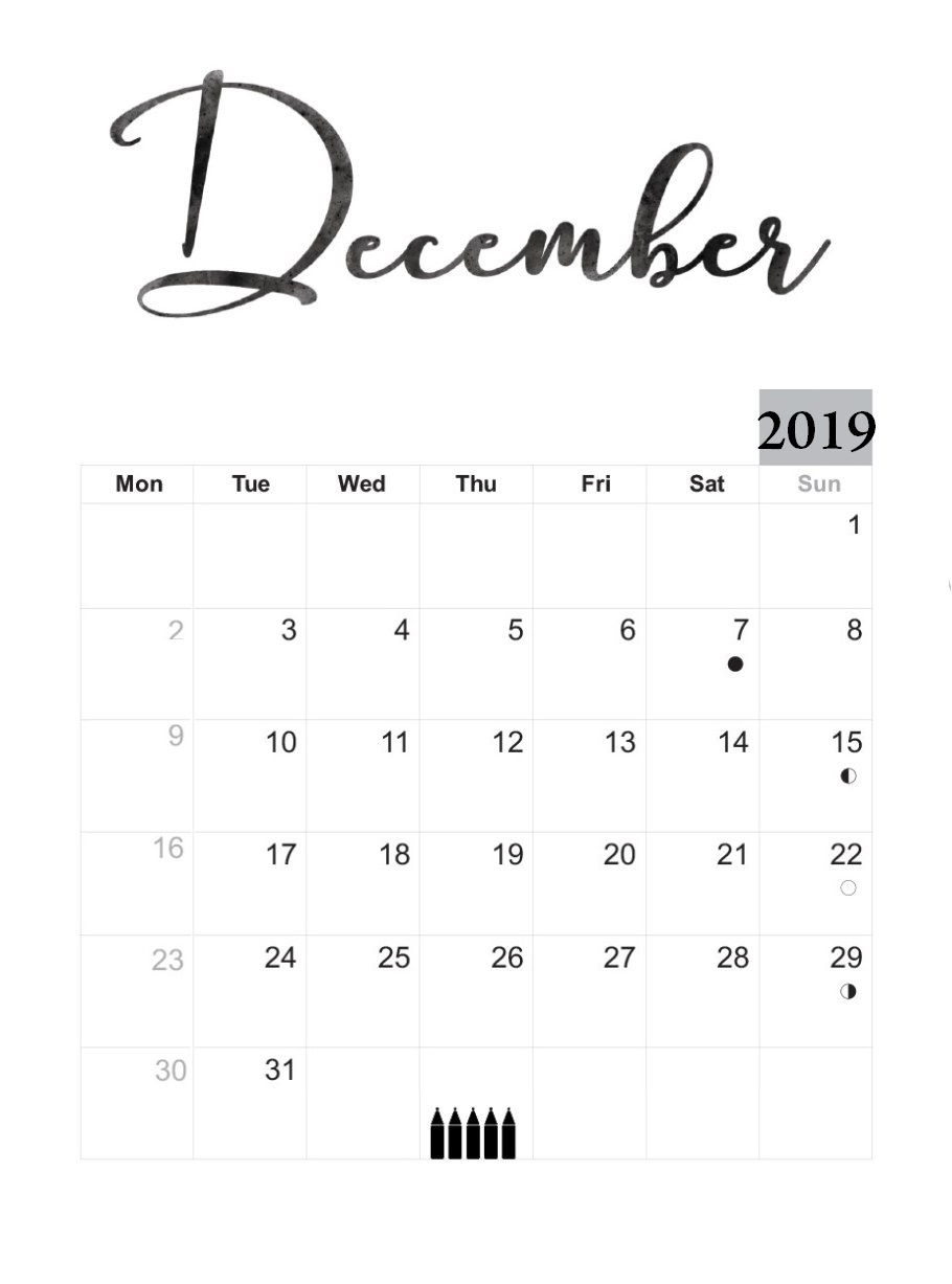 Personalized December 2019 Template