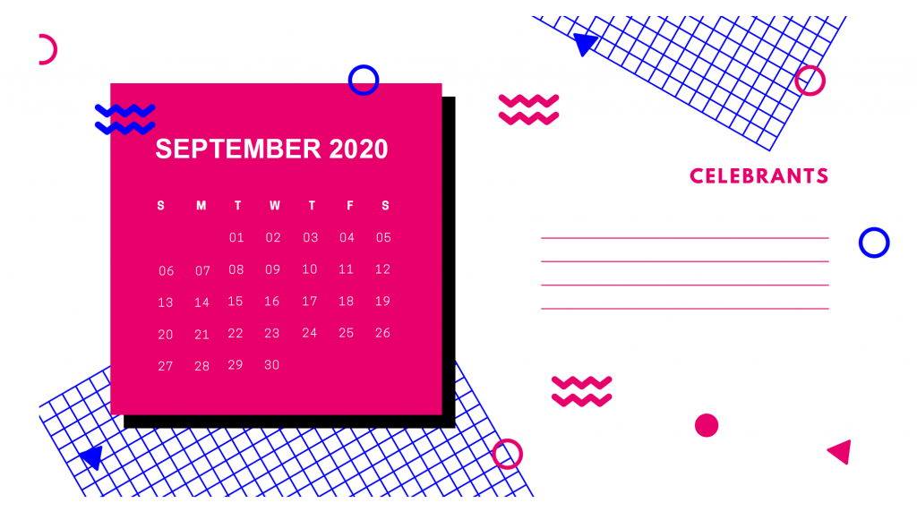 September 2020 Desk Calendar