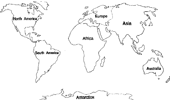 7 Continents Map For Kids