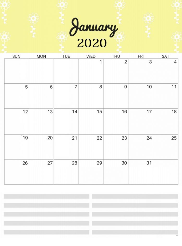 Bright Patterns January 2020 Wall Calendar