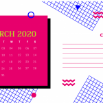 Cute March 2020 Printable Calendar