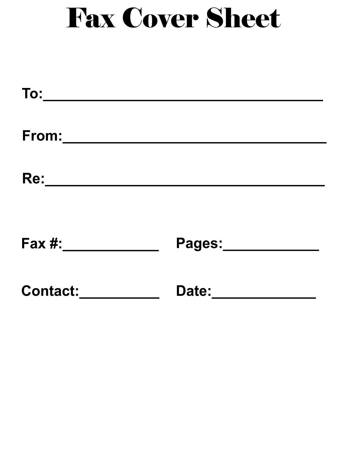 Free Printable Fax Cover Sheet