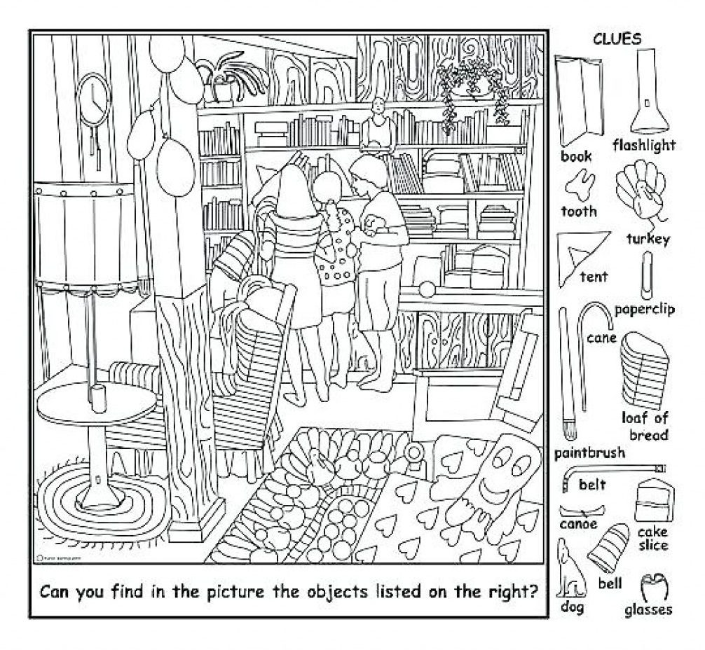 Hidden Pictures Free Printable Worksheets
