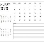 January 2020 Personalized Blank Calendar