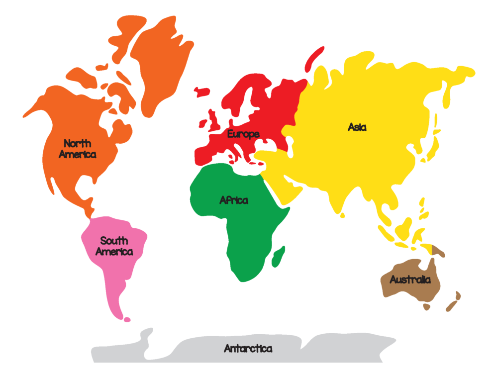 Map Of The 7 Continents