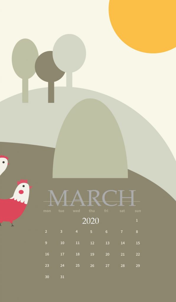 iPhone March 2020 Wallpaper Calendar