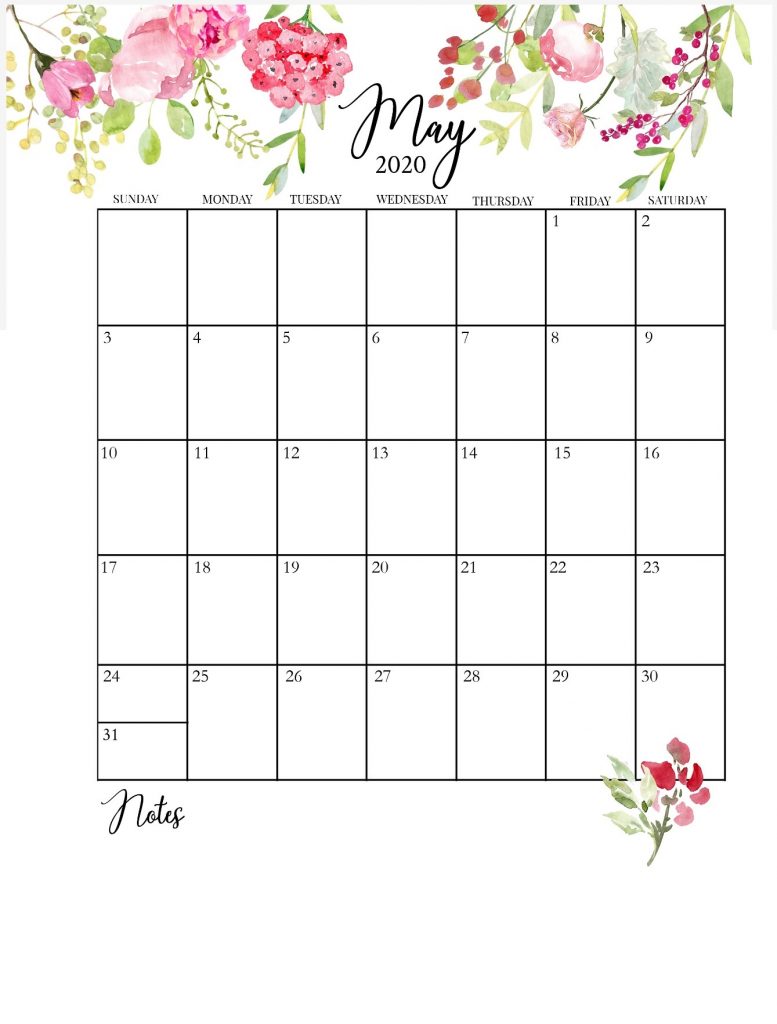 May 2020 Floral Calendar