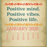 Positive January 2020 Quotes Calendar