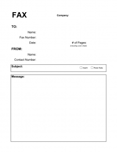 Printable Fax Cover Sheet