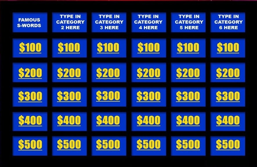 Jeopardy Template Free