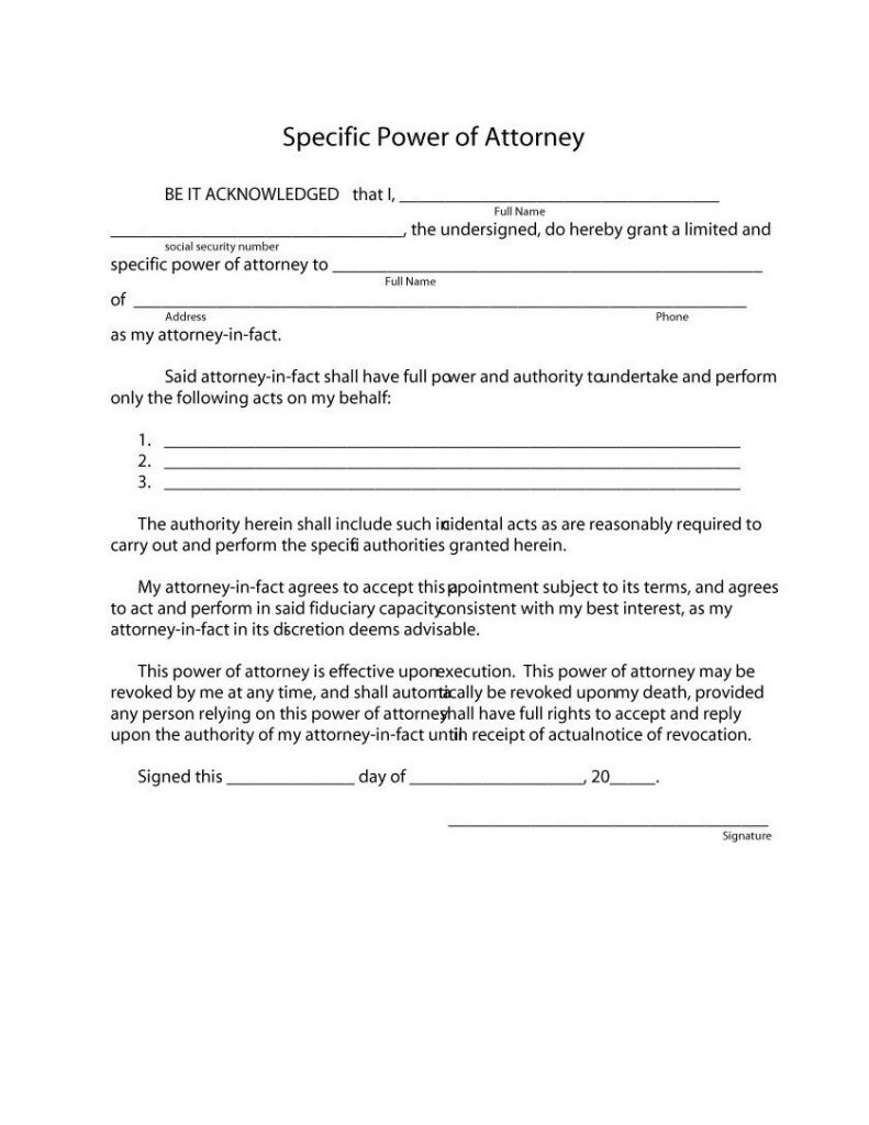 Durable Power of Attorney Form Pdf