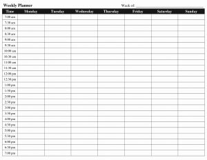 Excel Weekly Schedule Template