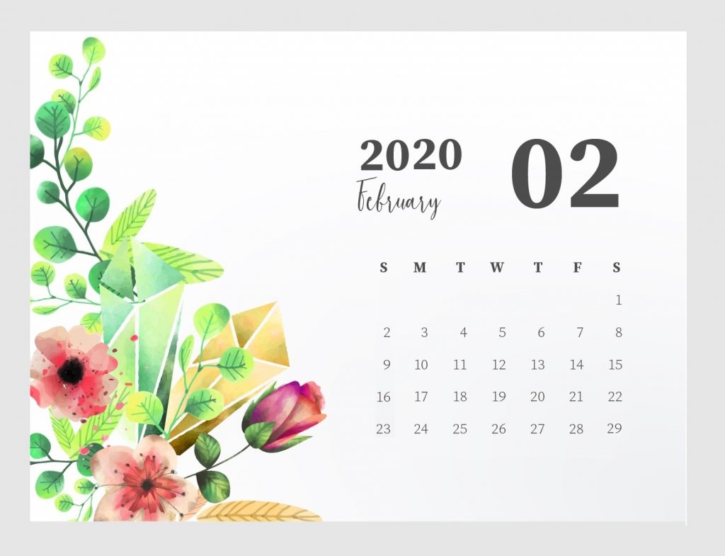 Beautiful February 2020 Calendar