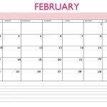 February 2020 Blank Calendar With Notes