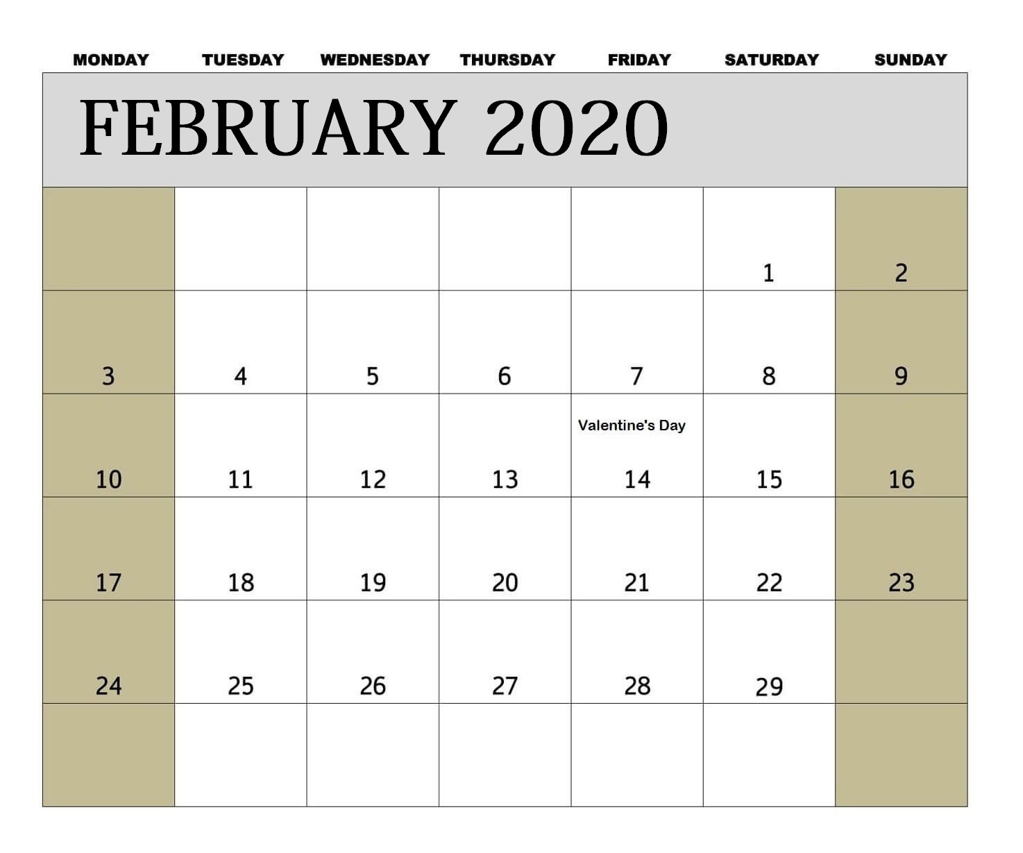 February 2020 Professional Calendar