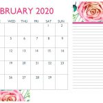 Floral February 2020 Calendar