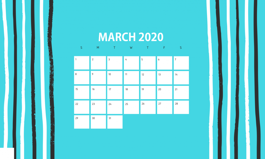 March 2020 Office Table Calendar