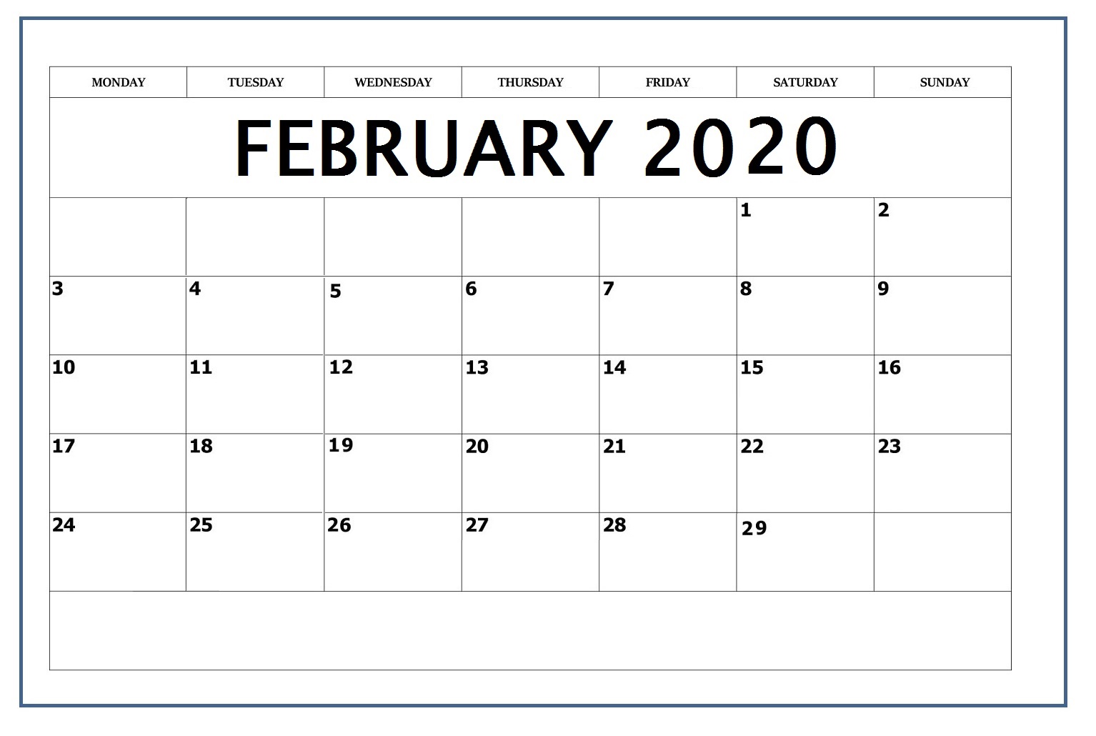 Online Edit February 2020 Template