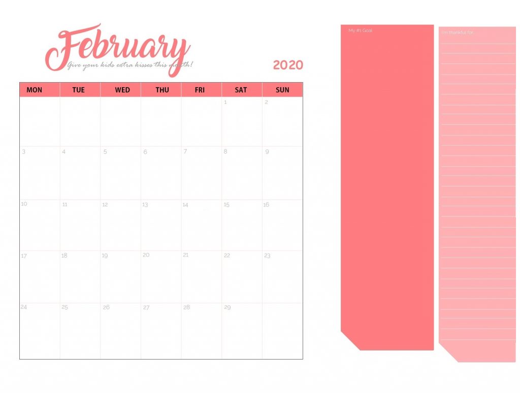 Unique February 2020 Calendar Design