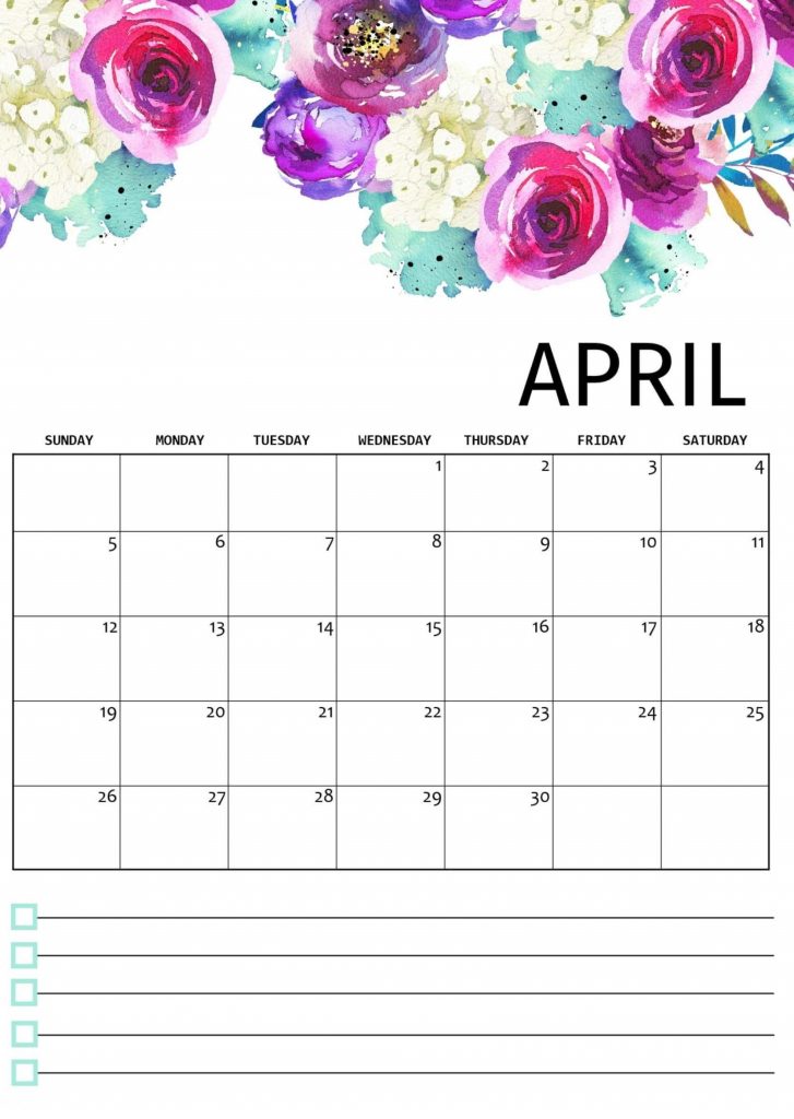 April 2020 Desk Calendar Printable