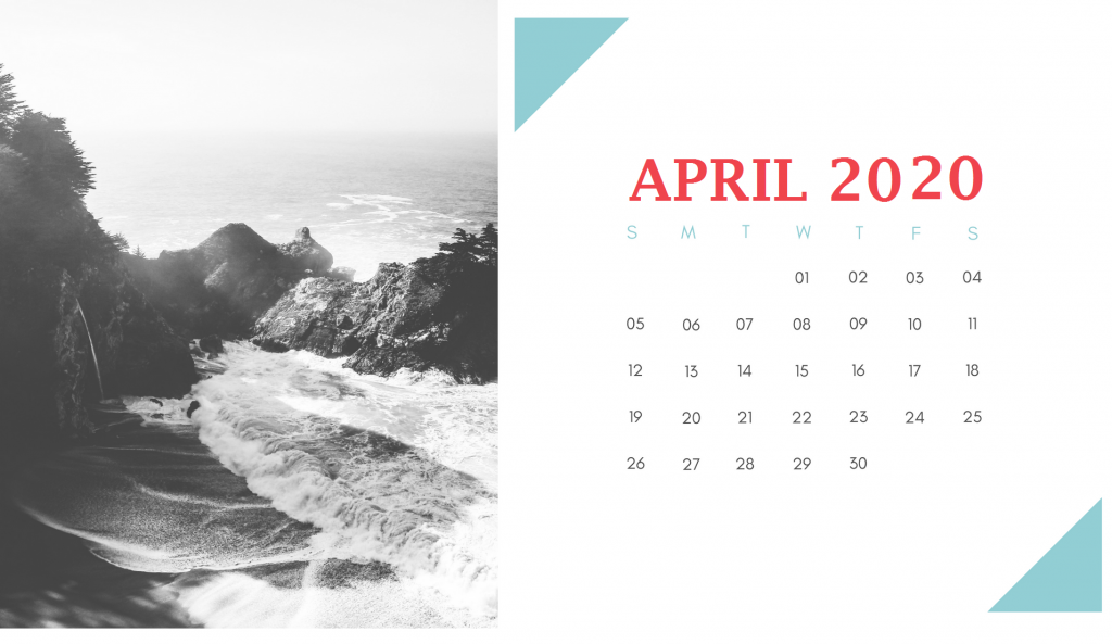 April 2020 Desk Photo Calendar