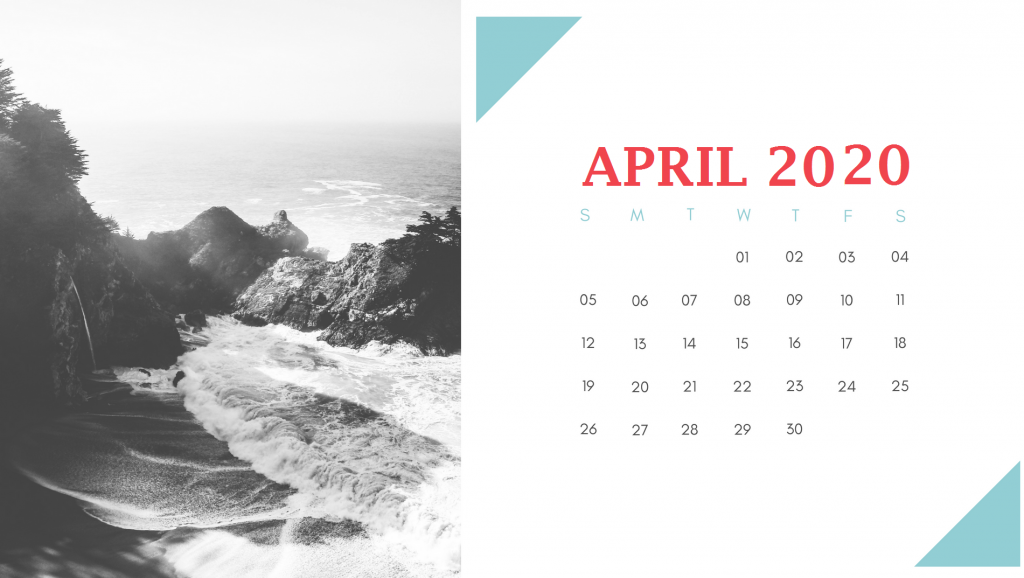 April 2020 Desk Photo Calendar