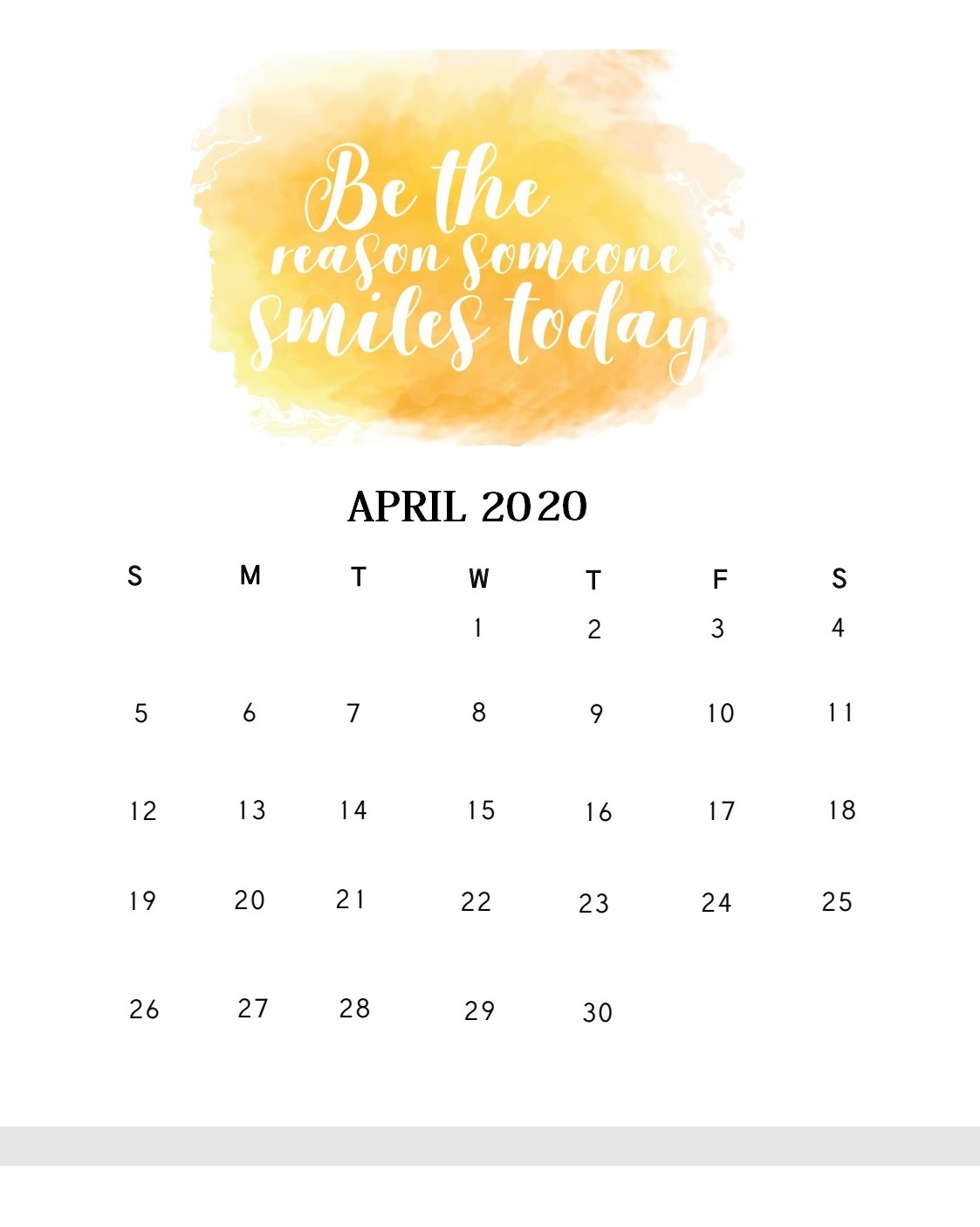 April 2020 Quotes Wall Calendar