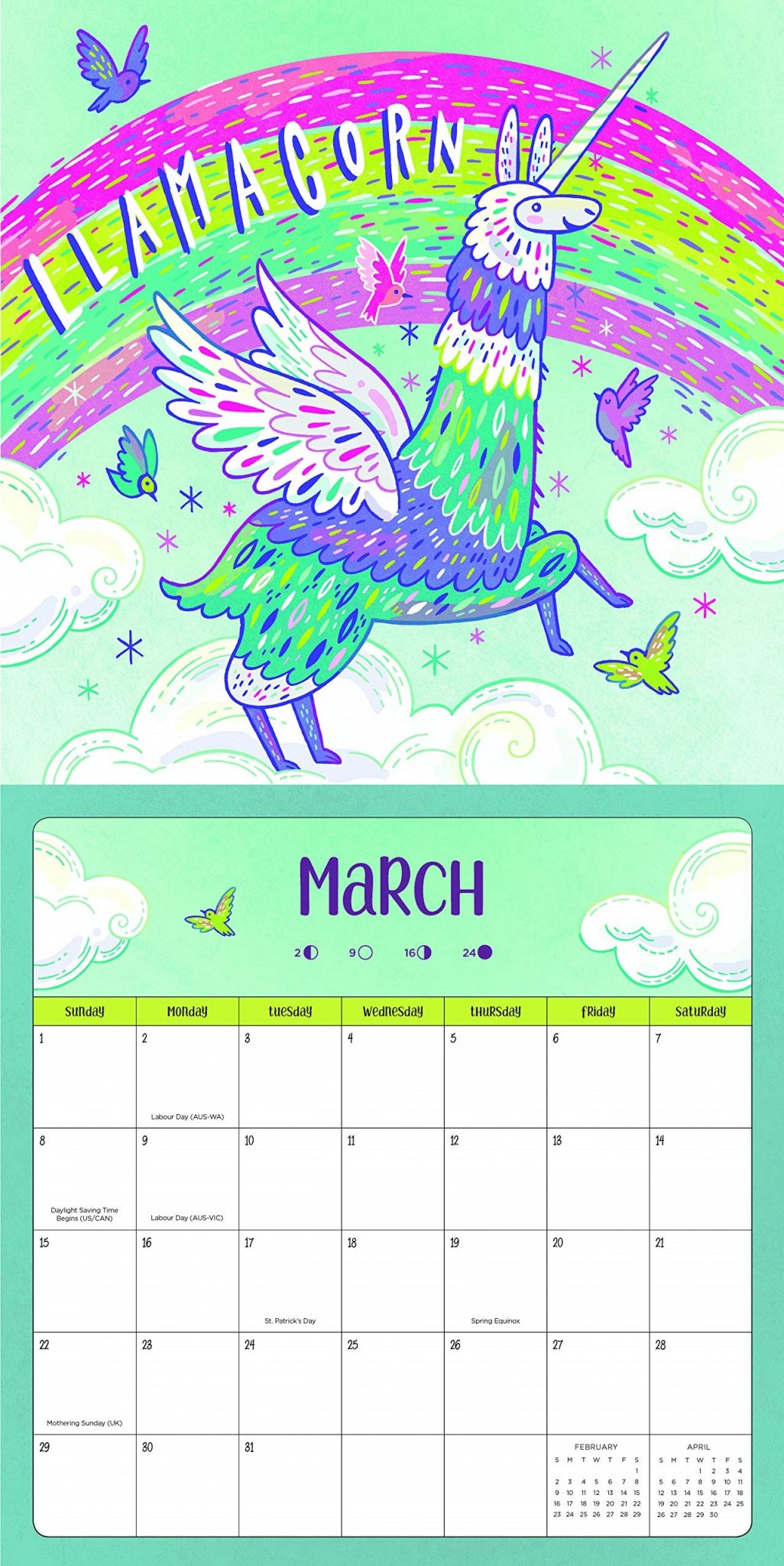 Cute March 2020 Floral Calendar