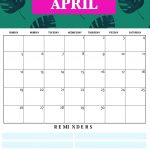 Floral April 2020 Desk Calendar