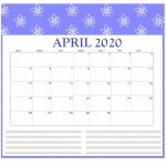 Free April 2020 Calendar Template