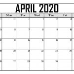 Free April 2020 Editable Calendar