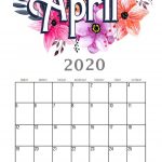 Free April 2020 Wall Calendar