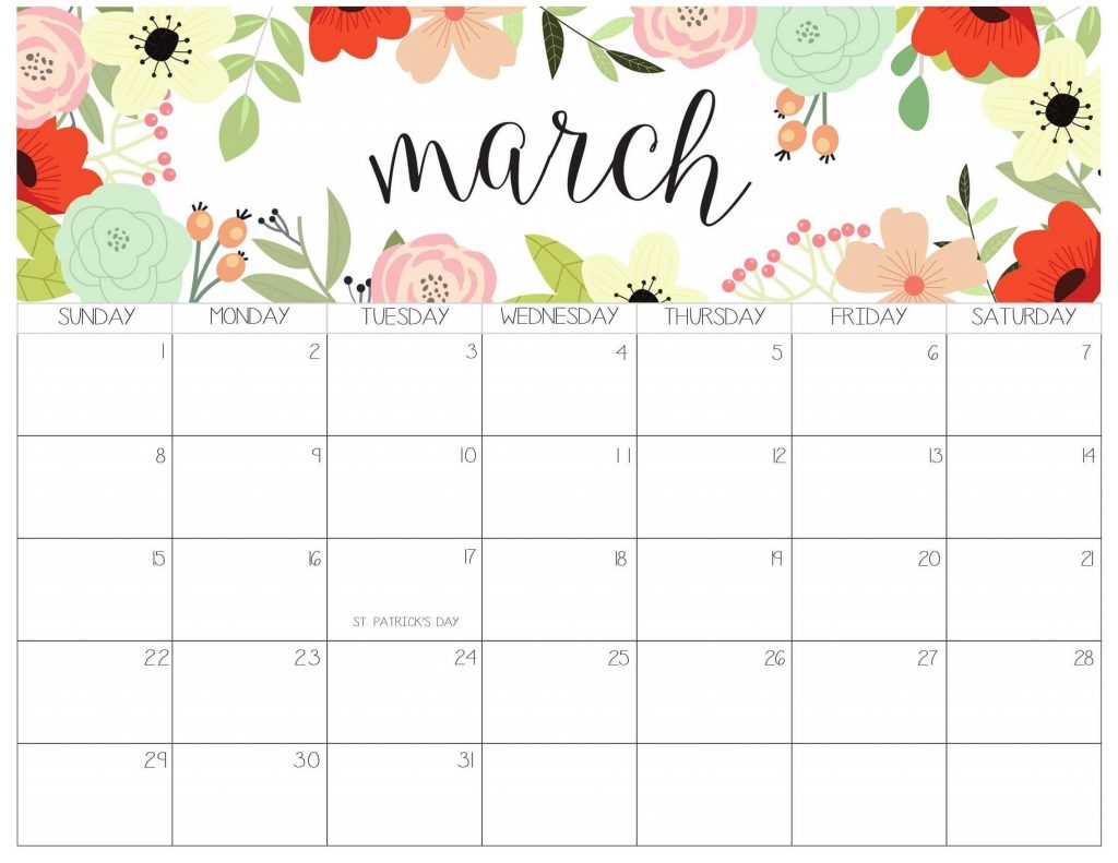 Free March 2020 Desk Calendar