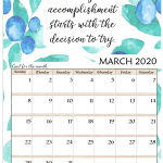 March 2020 Office Wall Calendar