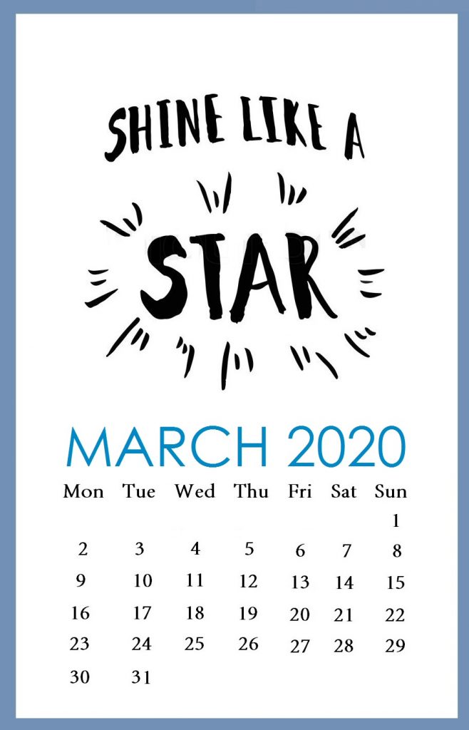 Printable March 2020 Quotes Calendar