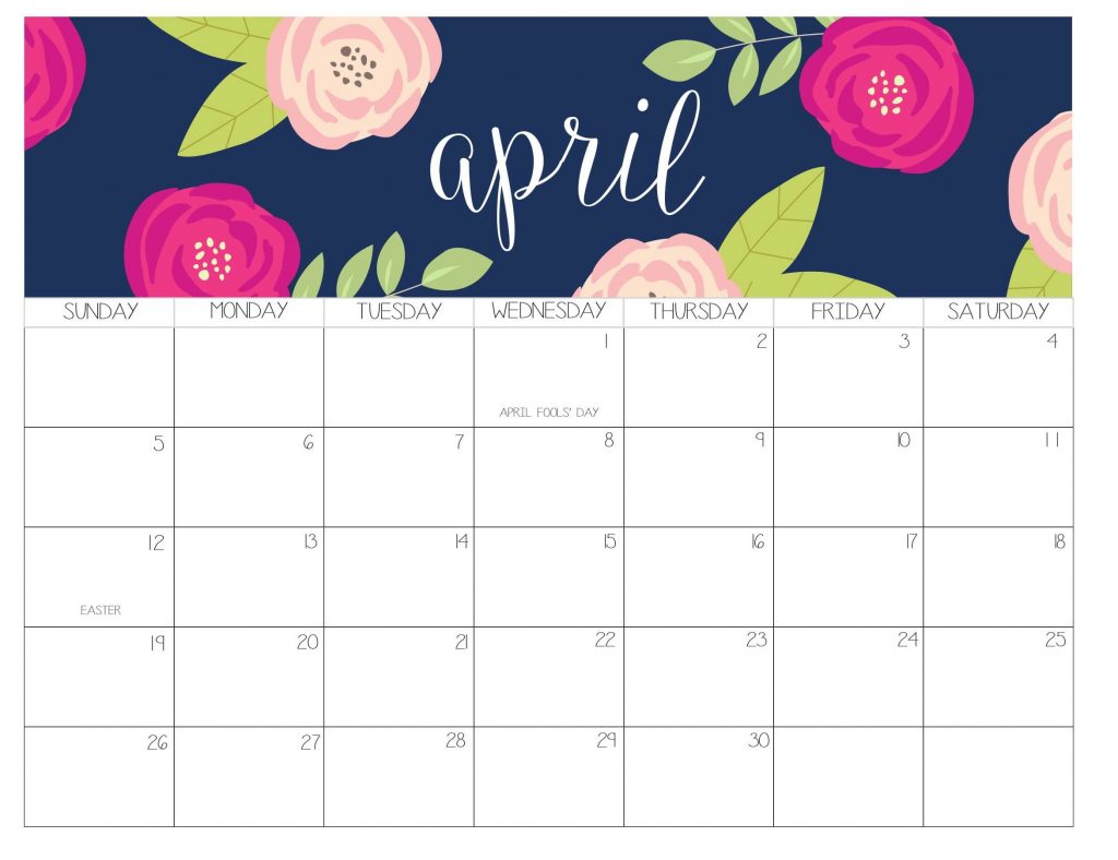Unique April 2020 Calendar Design
