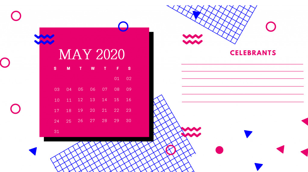 Cute May 2020 Desk Calendar