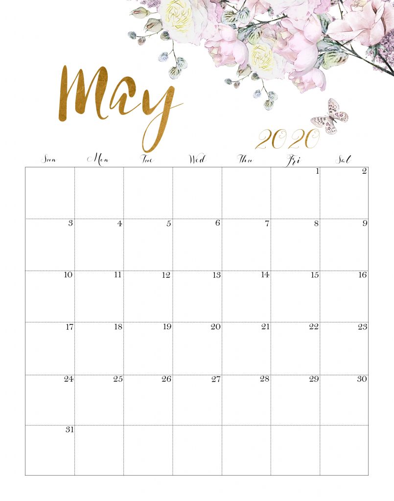 Latest May 2020 Wall Calendar