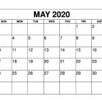 May 2020 Calendar Editable