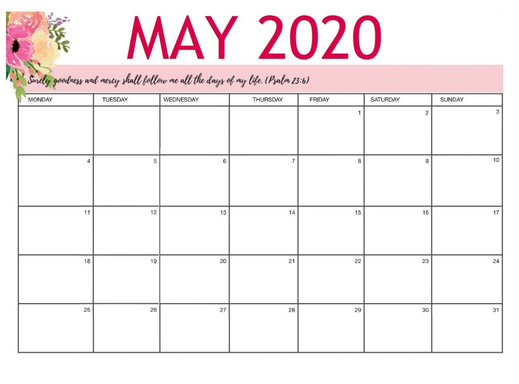 May 2020 Office Wall Calendar
